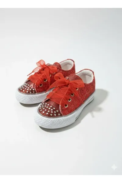 KIZ COCUK ISIKLI CONVERS — KIRMIZI