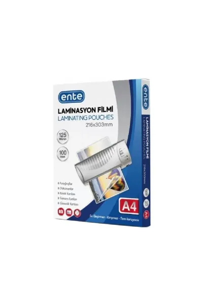 Ente Laminasyon Filmi A4 125 Mikron 100'lü