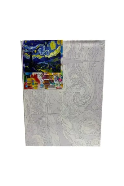 Miart Sayılarla Boyama Tuval 30x40 Yıldızlı Gece