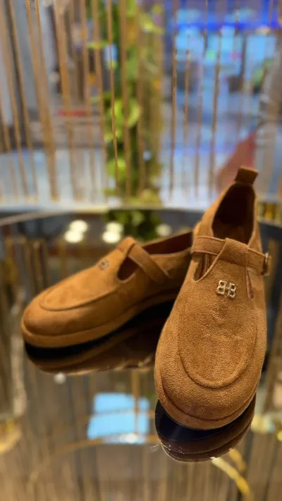 Tokalı Süet Görünümlü Loafer Taba