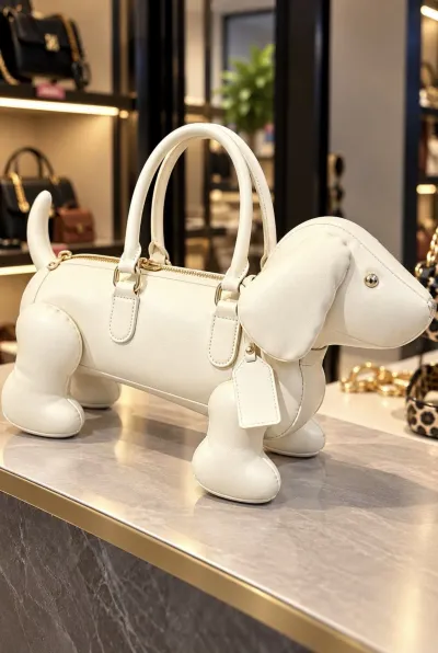 Köpek Figürlü El Çantası Beyaz