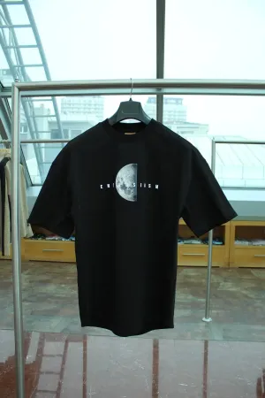Wild Wood "Lunar Moon" Kabartılı Baskılı Premium Oversize T-shirt — Siyah 3