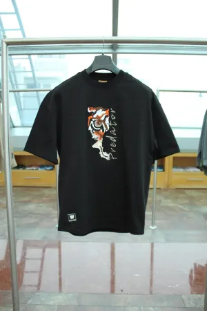 Wild Wood "Predator" Tiger Eye Streetwear Premium Kalite Oversize T-shirt — Siyah 3