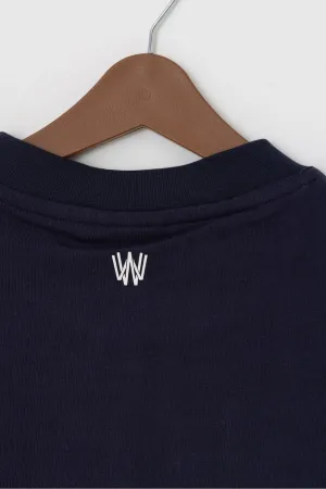 Wild Wood "The One" Baskılı Premium Oversize T-shirt — Lacivert 3
