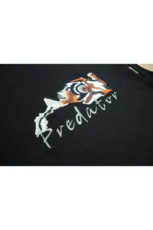 Wild Wood "Predator" Tiger Eye Streetwear Premium Kalite Oversize T-shirt — Siyah 4
