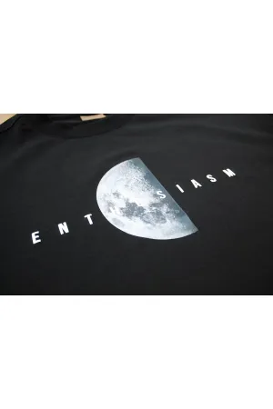 Wild Wood "Lunar Moon" Kabartılı Baskılı Premium Oversize T-shirt — Siyah 4