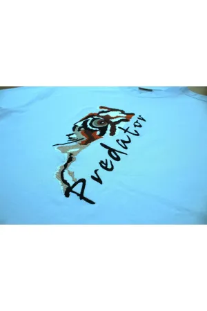Wild Wood "Predator" Tiger Eye Streetwear Premium Kalite Oversize T-shirt — Beyaz 4