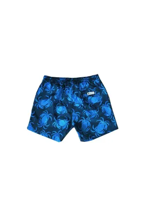 Wild Wood "Deep Blue Crab" Yengeç Desenli Hızlı Kuruyan Erkek Deniz Şortu 5