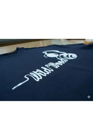 Wild Wood "Audio Rhythms" Kulaklık Kabaran Baskılı Premium Oversize T-shirt — Lacivert 3