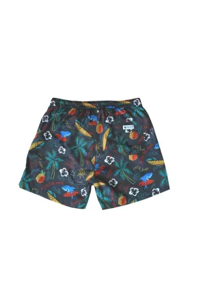 Wild Wood Summer Surf Palmiye Desenli Hızlı Kuruyan Erkek Deniz Şortu 5