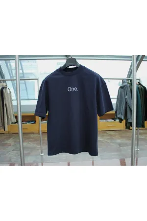 Wild Wood "The One" Baskılı Premium Oversize T-shirt — Lacivert 4