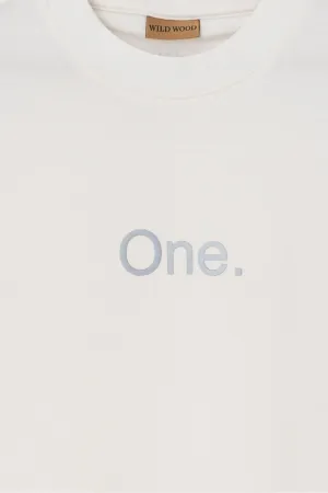 Wild Wood "The One" Baskılı Premium Oversize T-shirt — Ekru 2