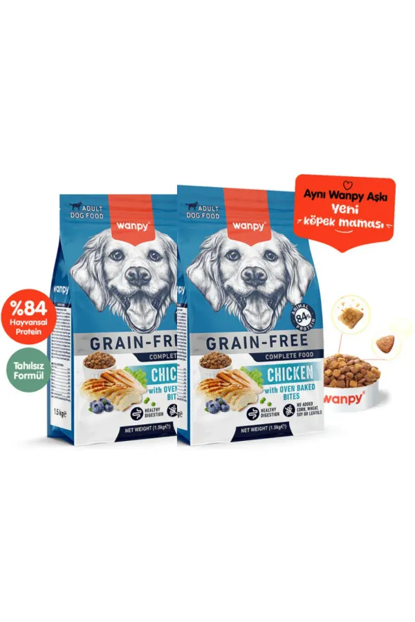 Tahılsız Tavuklu Yetişkin Köpek Maması 1,5Kg X 2 Adet
