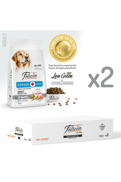Derma Care Somonlu Orta ve Büyük Irk Yetişkin Köpek Maması 6Kg