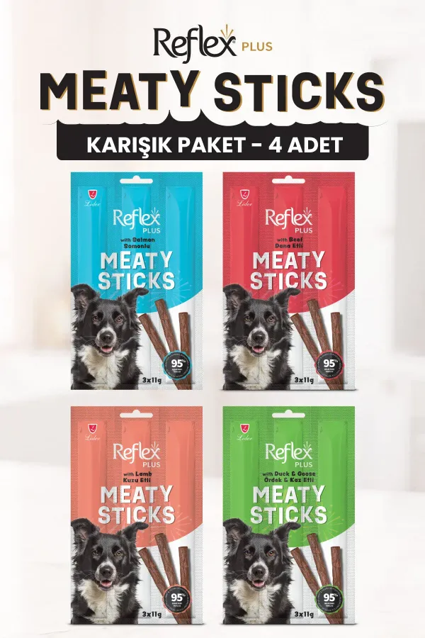 Meaty Sticks Köpek Ödül Çubuğu 3x11 g Karışık 4 Çeşit