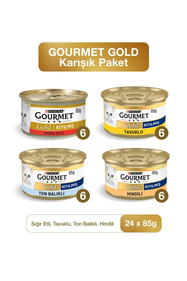 Purina Gourmet Gold Karışık Kedi Konservesi 85 gr X 24 Adet