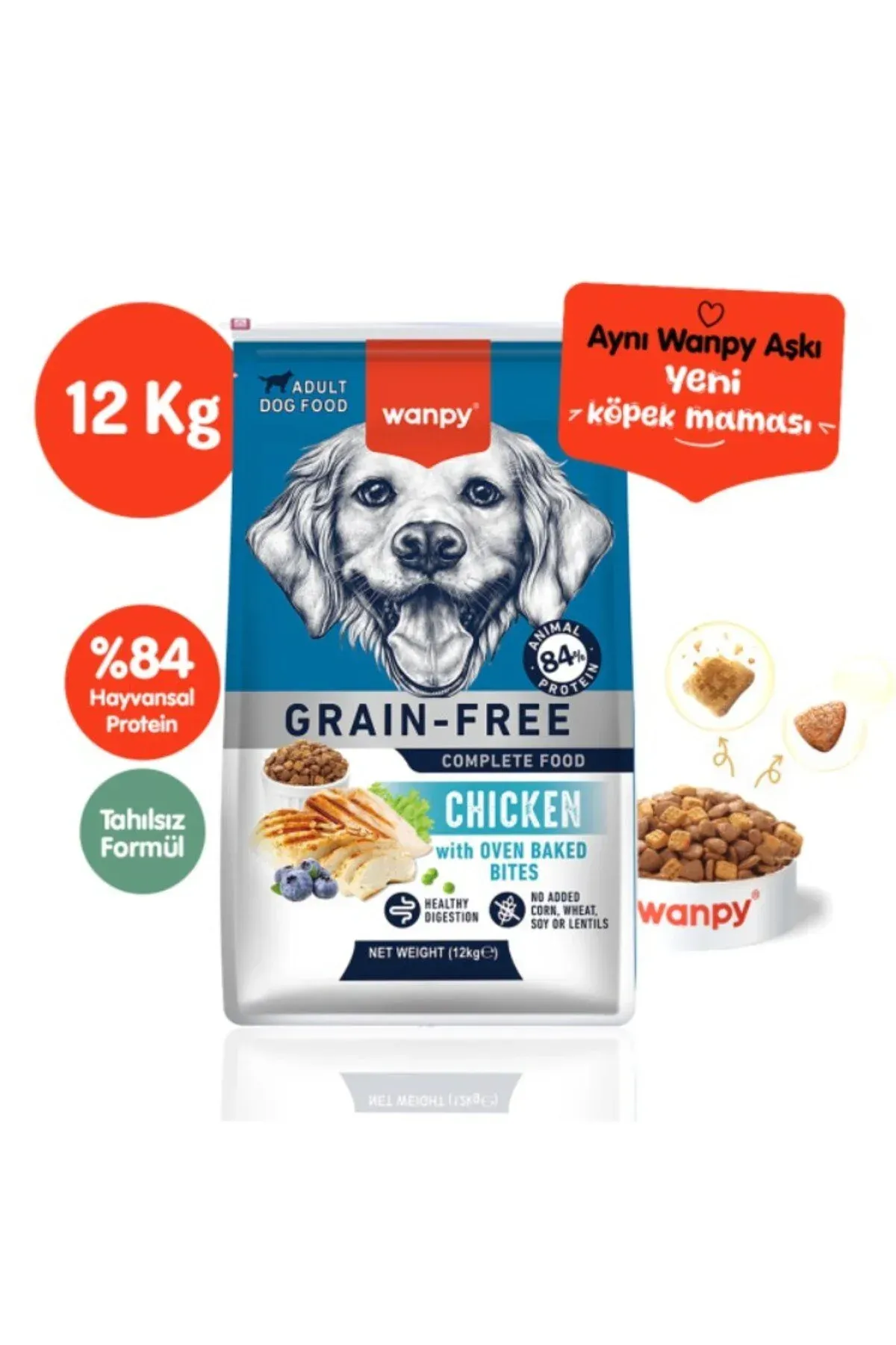 Tahılsız Adult Tavuklu Yetişkin Köpek Maması 12 Kg