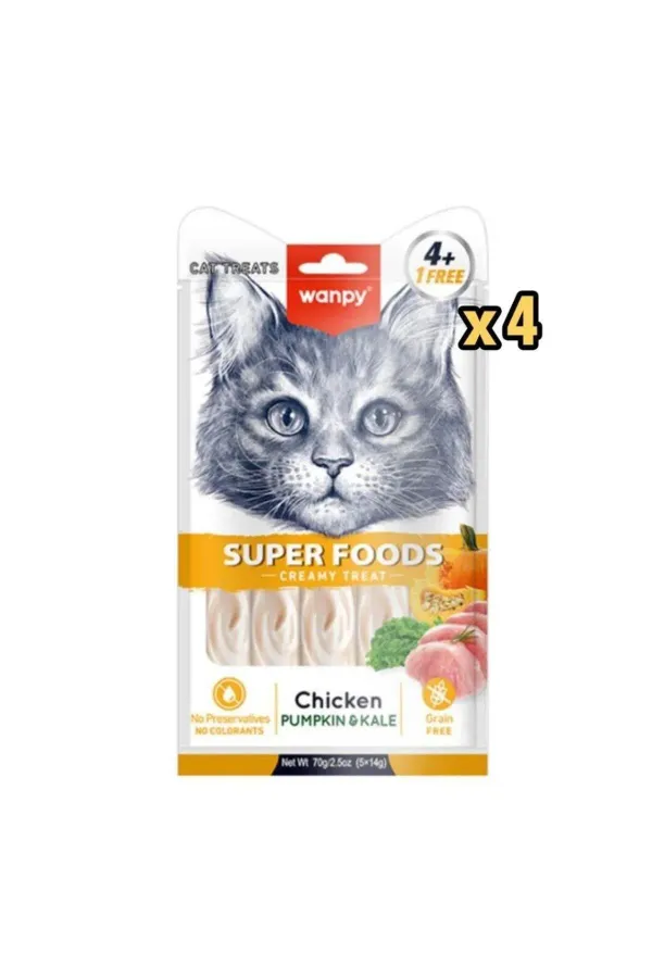 Superfood Balkabağı -Kara Lahanalı Krema Kedi Ödülü 5×14 Gr x 4 Adet