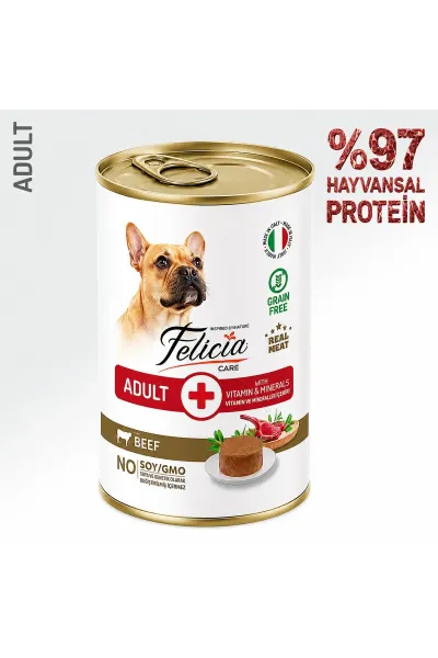 Yetişkin Tahılsız Biftekli Köpek Konserve 400g