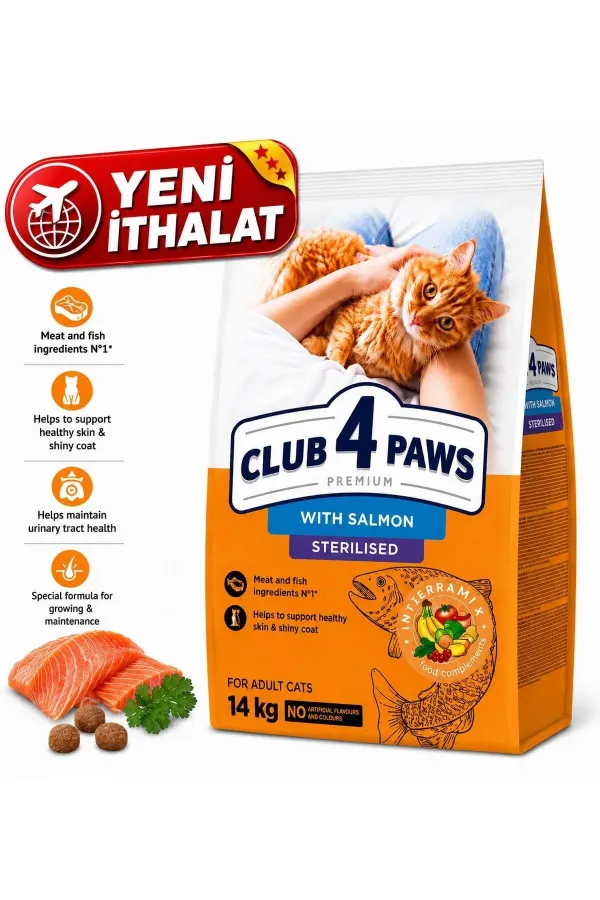 Premium Sterilised Somonlu Kısırlaştırılmış Yetişkin Kedi Maması 14 Kg