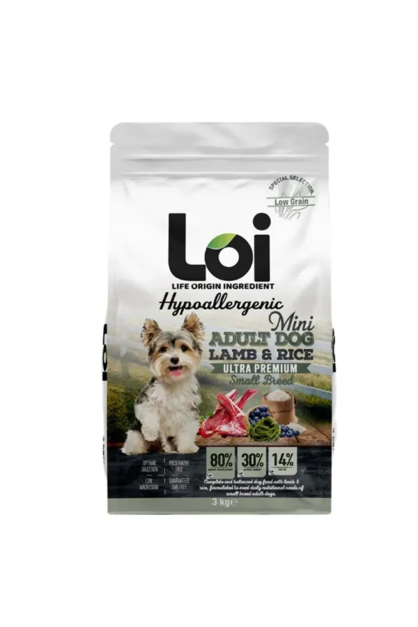 Mini Kuzulu Pirinçli Küçük Irk Yetişkin Köpek Maması 3 Kg