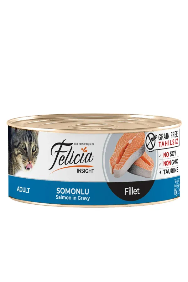 Somonlu Fileto Gravy Tahılsız Yetişkin Kedi Konservesi 85 gr