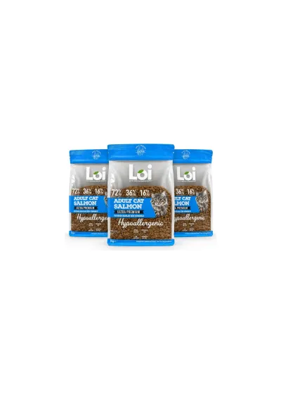 Adult Cat Salmon Somonlu Kedi Maması 3 x 1 kg