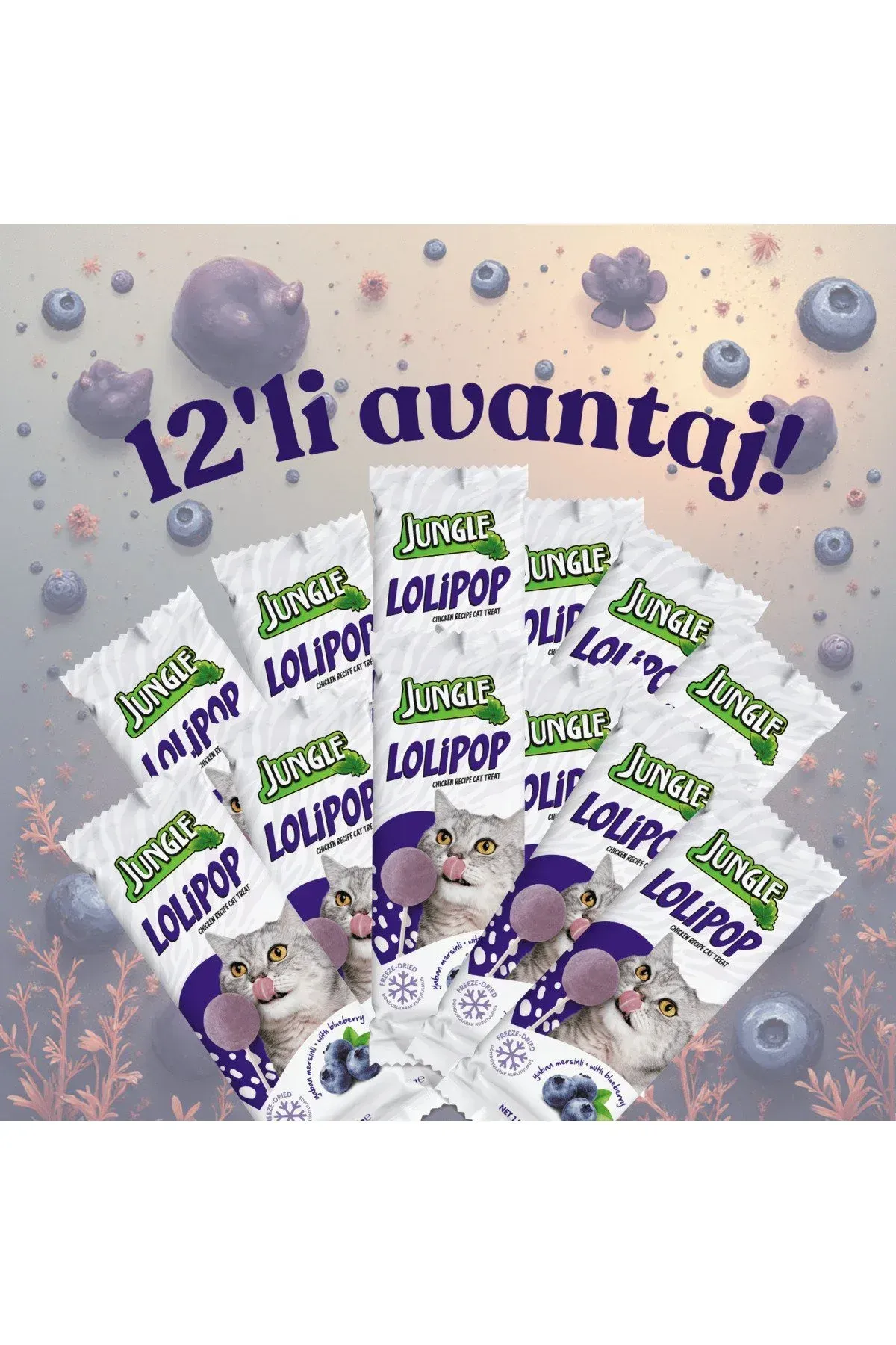 Kedi Lolipop Yabanmersinli 1,5 g * 12'li Avantaj Paketi!