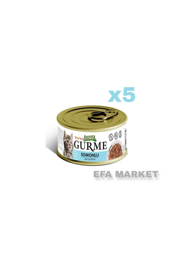 Gurme Yavru Kedi Konserve Maması Somonlu 1x85 Gr (5 Adet)
