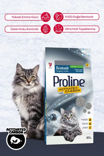Aktif Karbonlu Topaklanan Kedi Kumu 20 Lt.