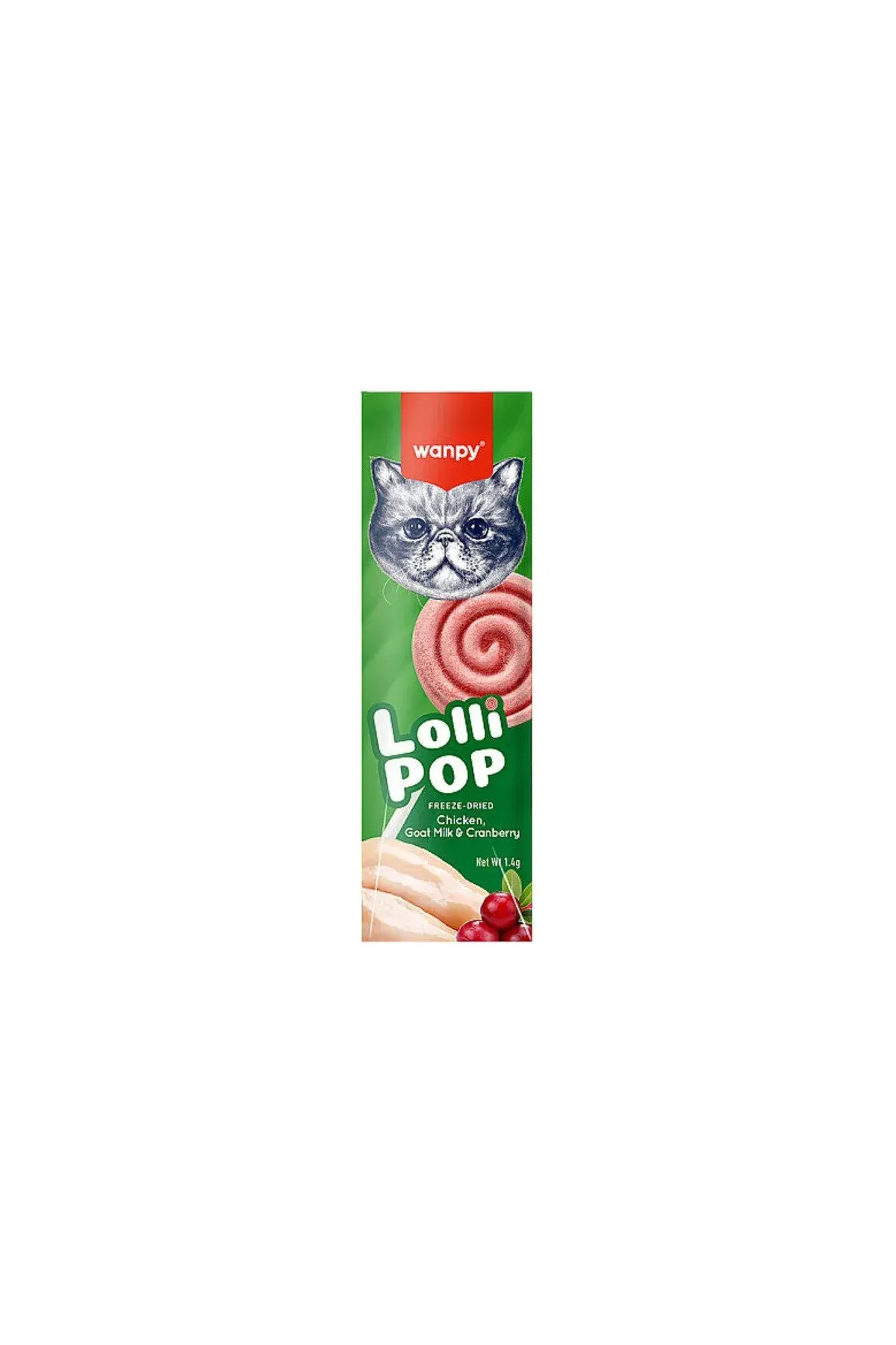 Kediler İçin Dondurularak Kurutulmuş Lolipop - Kızılcık - 1.4 g