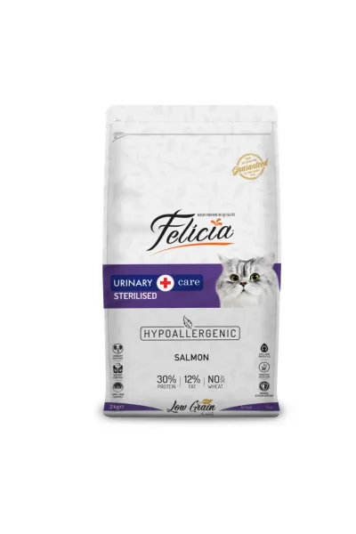 Hypo-Allergenic Üriner Sağlığı İçin Somonlu Düşük Tahıllı Kısırlaştırılmış Kedi Maması 2kg