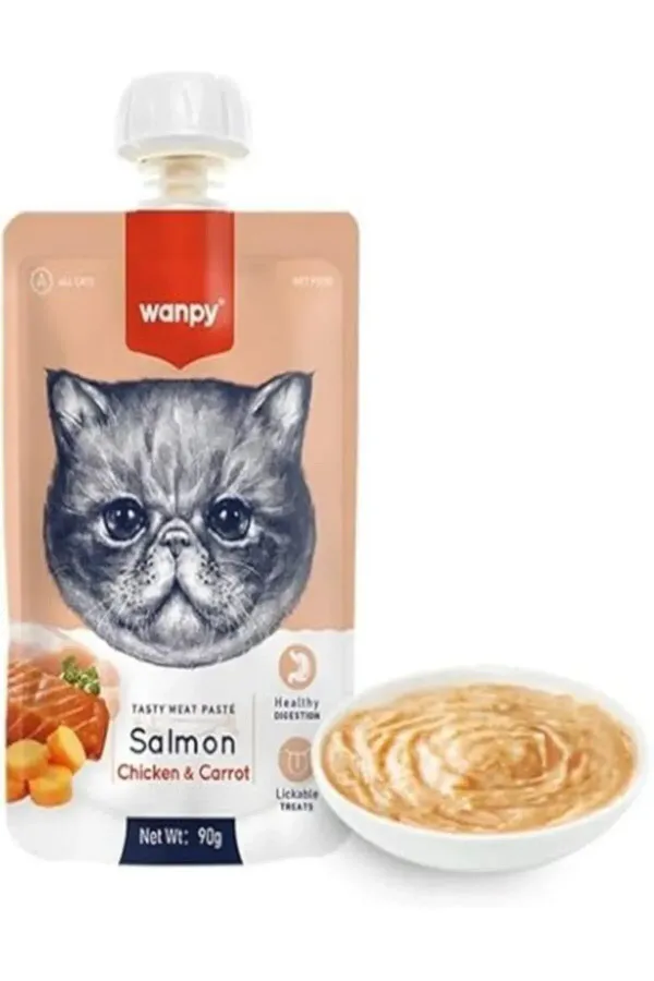 Taze Somonlu Ve Tavuklu Et Ezmesi Doğal Kedi Ödülü 5*90 gr