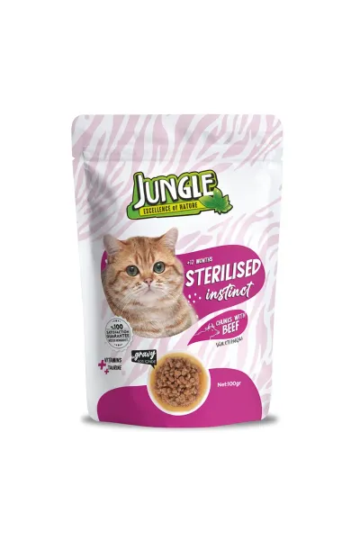 Pouch Sığır Eti Parçalı Kısırlaştırılmış Kedi Konservesi 100gr