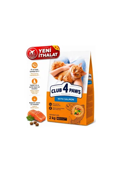Club 4 Paws Premıum Somonlu Yetişkin Kedi Kuru Maması 2 kg
