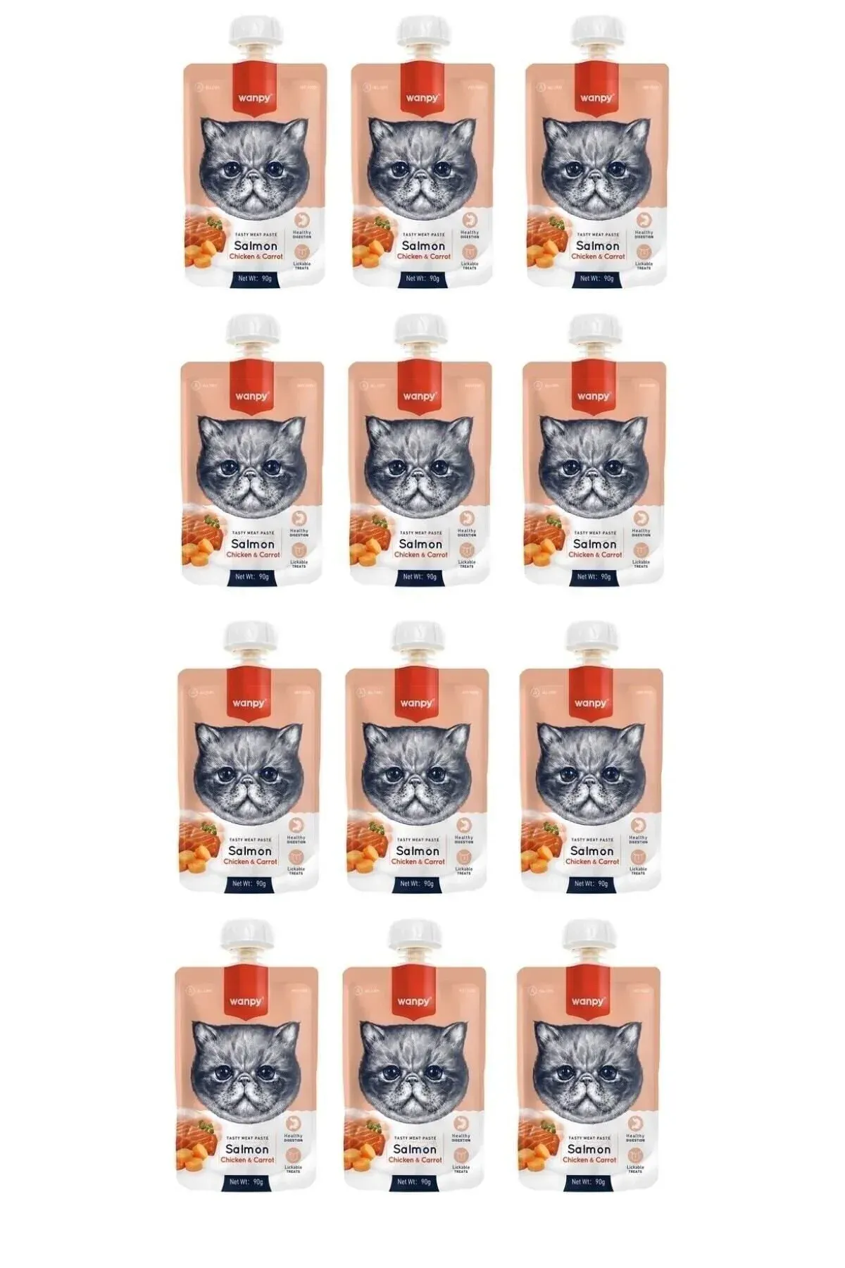 Taze Somon & Tavuklu Kedi Et Ezmesi 90 Gr. X 12 Adet