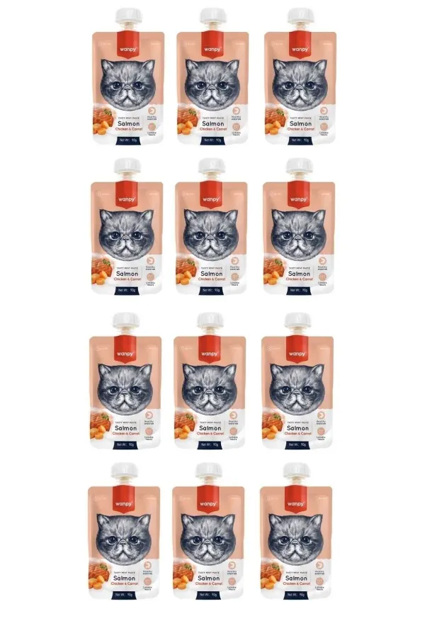 Taze Somon & Tavuklu Kedi Et Ezmesi 90 Gr. X 12 Adet