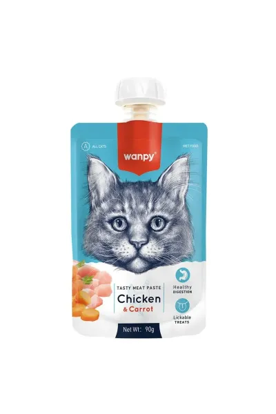 Taze Tavuklu Ve Havuçlu Et Ezmesi Yetişkin Kedi Sıvı Ödül Maması 90 gr