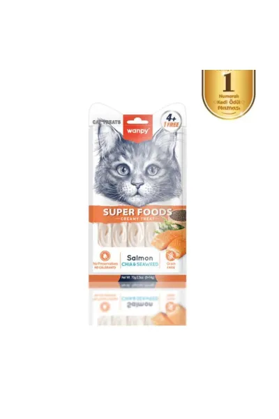 Superfood Somonlu, Chia & Deniz Yosunlu Krema Kedi Ödülü 5×14 Gr