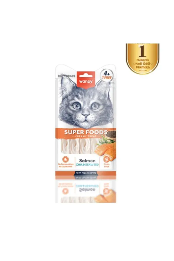 Superfood Somonlu, Chia & Deniz Yosunlu Krema Kedi Ödülü 5×14 Gr