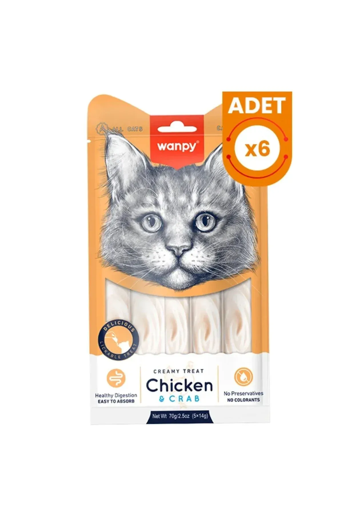 Kremalı Tavuk ve Yengeçli Kedi Ödül Maması 6 Adet 5x14 Gr