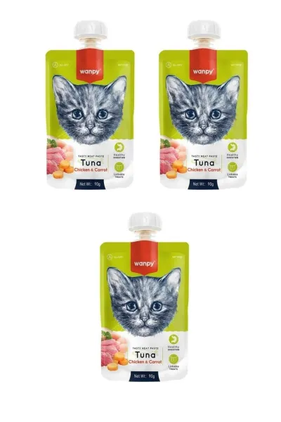 Taze Ton Balıklı & Tavuklu Kedi Et Ezmesi 90 Gr. X 3 Adet