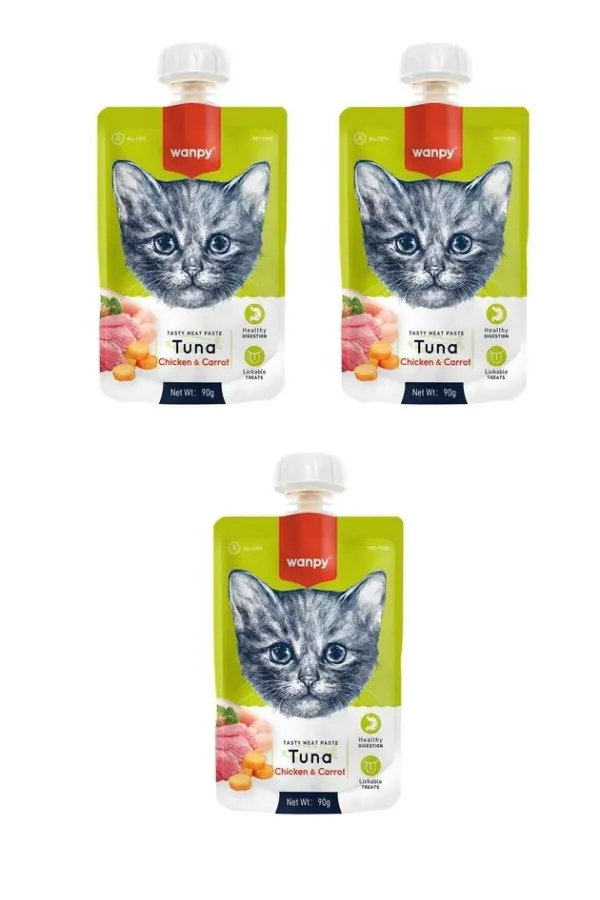 Taze Ton Balıklı & Tavuklu Kedi Et Ezmesi 90 Gr. X 3 Adet