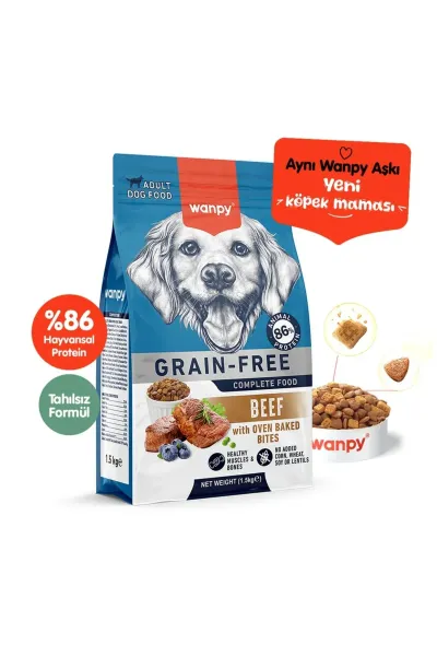 Tahılsız Sığır Etli Yetişkin Köpek Maması 1,5 kg