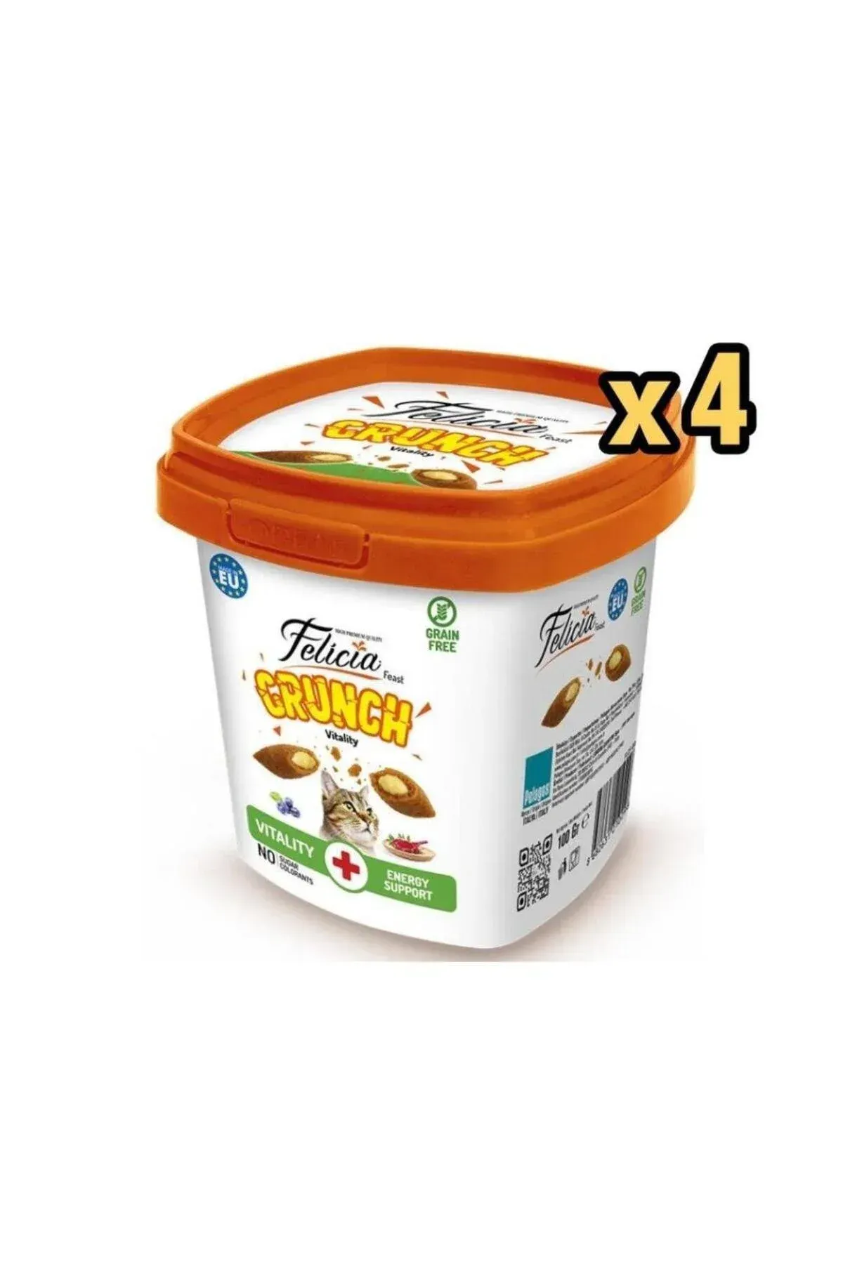 Vitality Crunch Biftekli Kedi Ödül Maması 100 gr x 4 Adet
