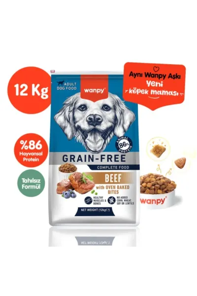 Tahılsız Adult Sığır Etli Yetişkin Köpek Maması 12 Kg
