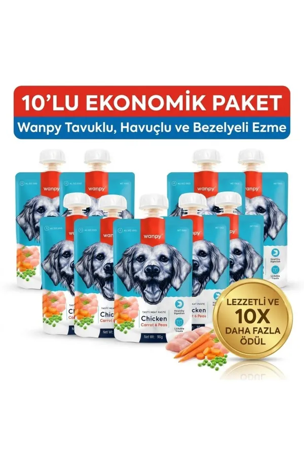 Taze Tavuklu&Havuçlu 10'lu Köpek Et Ezmesi 90 gr