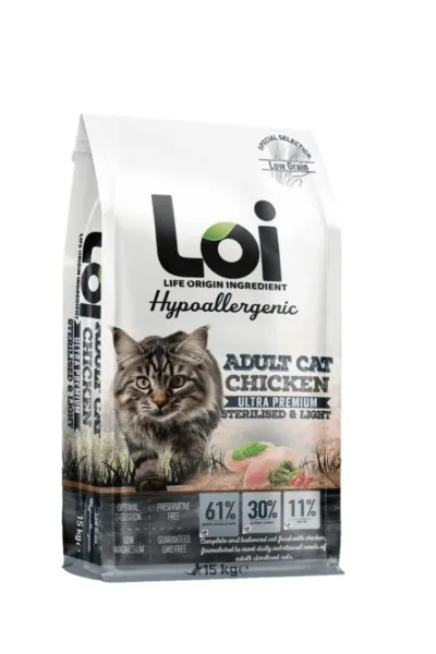 Steril Tavuklu Kısır Kedi Maması 15 Kg
