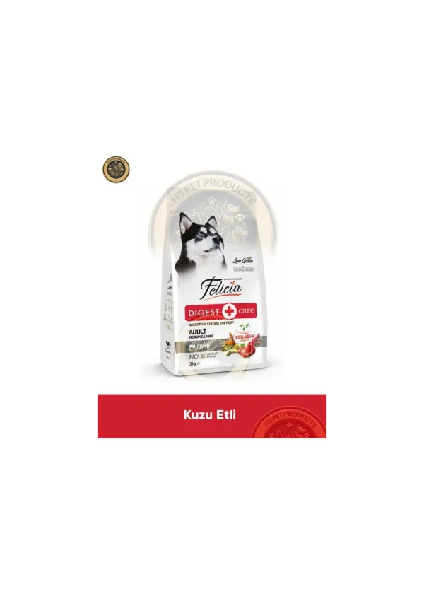Digest Care Adult Lamb-Collagen Medium & Large 3 kg (Az Tahıllı & Hipoalerjenik Kuzu Etli Yetişkin Köpek Maması Orta ve Büyük Irklar için)