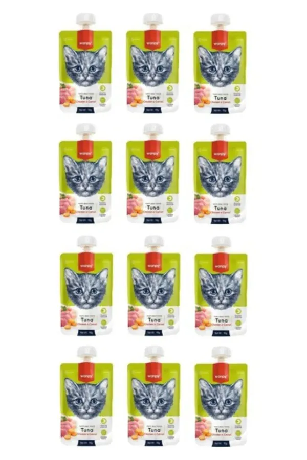 Taze Ton Balıklı&tavuklu 12 Li Kedi Et Ezmesi 90 gr